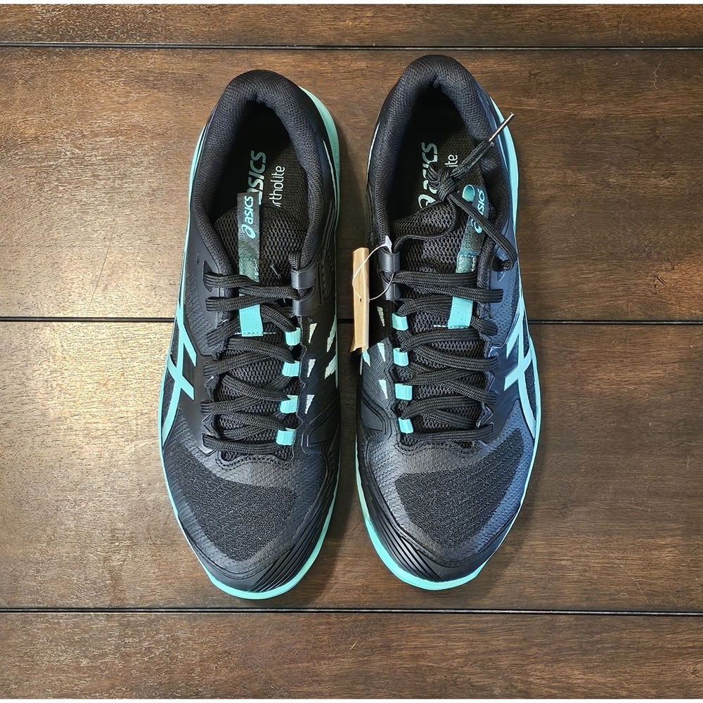 ASICS SOLUTION SPEED FF 4 Sneakers 1041A532 001 Black Aurora Green Mens Size 11 - Picture 3 of 10